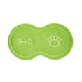 thumbnail image 2 of Non-Slip Pet Food Mat for Cats and Dogs | PVC Waterproof Cat Litter Tray Mat | 17.71x10.23 Inch Easy Clean Floor Protector | Includes 1 Mat in Coffee, White, or Green, 2 of 6