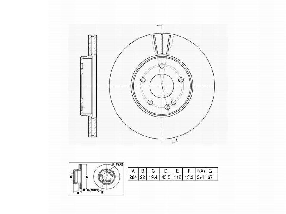 Winstop Brake Rotor, Front WS229834, Mercedes-Benz C230 1997