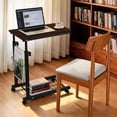 thumbnail image 7 of PHANCIR Adjustable Overbed Table with Wheels, Bedside Laptop Desk with Storage, Height Adjustable Rolling Sofa Table for Home Office(Red Walnut), 7 of 7