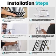 12FT Wall-Mounted Attic Ladder Pull Down System, Alloy Steel Collapsible Ladder Pull Down Attic Stairs,1100 LBS Capacity Foldable Loft Stairs with Armrests