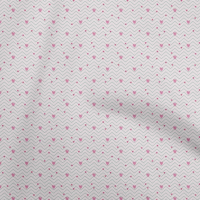 oneOone Velvet Pink Fabric Hearts Print Fabric For Sewing Printed Craft Fabric By The Yard 58 Inch Wide