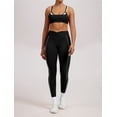 thumbnail image 2 of PISONIC Workout Workout Sets Color Block Twist Back Layered Sports Bra Twist Waist Leggings Gym Yoga Outfits, 2 of 9
