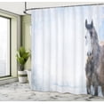 thumbnail image 5 of Ambesonne Winter Shower Curtain, Grey Horse Snow Scenery, 69"Wx70"L, White Brown, 5 of 5