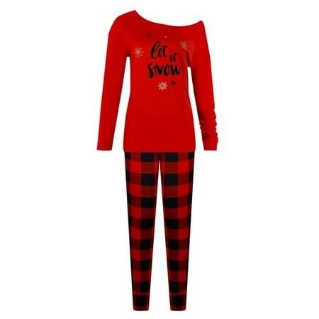 

Elaydool Autumn Women Christmas Set Long Sleeve Loungewear Two-Piece Sleepwear Santa Claus Holiday Nightgown
