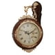 thumbnail image 5 of Reloj de pared de doble cara, reloj decorativo redondo silencioso para sala de estar, dormitorio, Marrón, 5 of 9