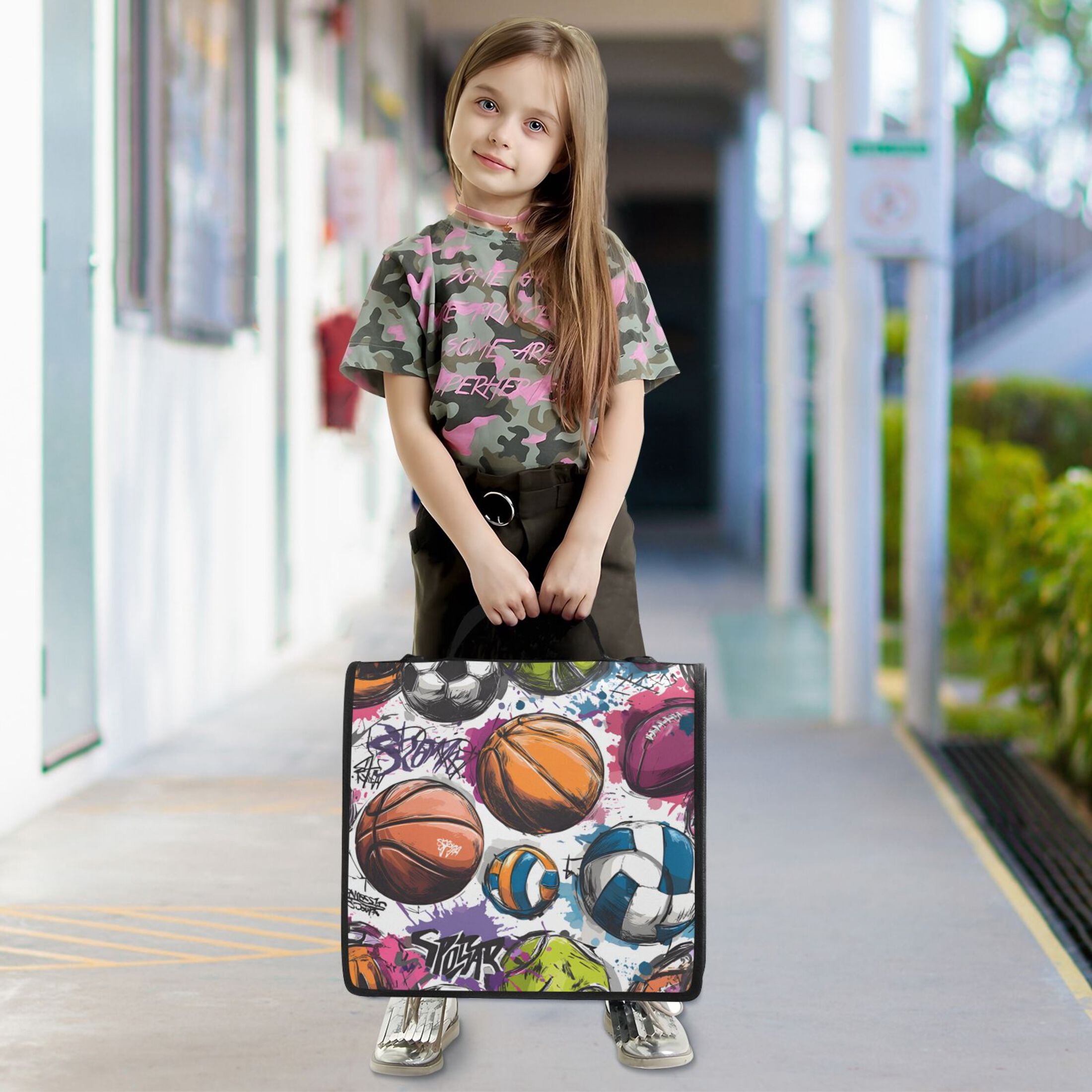 DIXRUYEE Zipper Binder trapper keeper Documents Organized Colorful Street Art Sports Printed