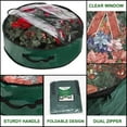 thumbnail image 2 of Djiypn Christmas Wreath Storage Bag 30" - Garland Holiday Container with Clear Window - Tear Resistant Fabric - 2 Pack (30 Inch, Green), 2 of 9