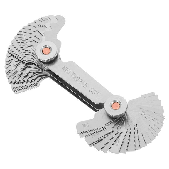 HEMOTON Metric and Imperial Thread Gauge for Measuring Use Silver Iron Crafted with 60Degree and 55Degree Specifications