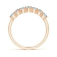 thumbnail image 2 of ANGARA Natural Half Eternity Seven Stone Aquamarine and Diamond Wedding Ring in 14K Rose Gold for Women (Size-3mm) | March Birthstone, Anniversary, Jewelry Gift for Women | Natural Aquamarine Ring, 2 of 8