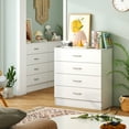 thumbnail image 6 of UBesGoo 4-Drawer Dresser Pure White with Metal Handles Bedside Night Stand Bedroom, White, 6 of 15