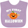 thumbnail image 3 of Inktastic My First Halloween with Pumpkin and Stars Boys or Girls Baby Bib, 3 of 4