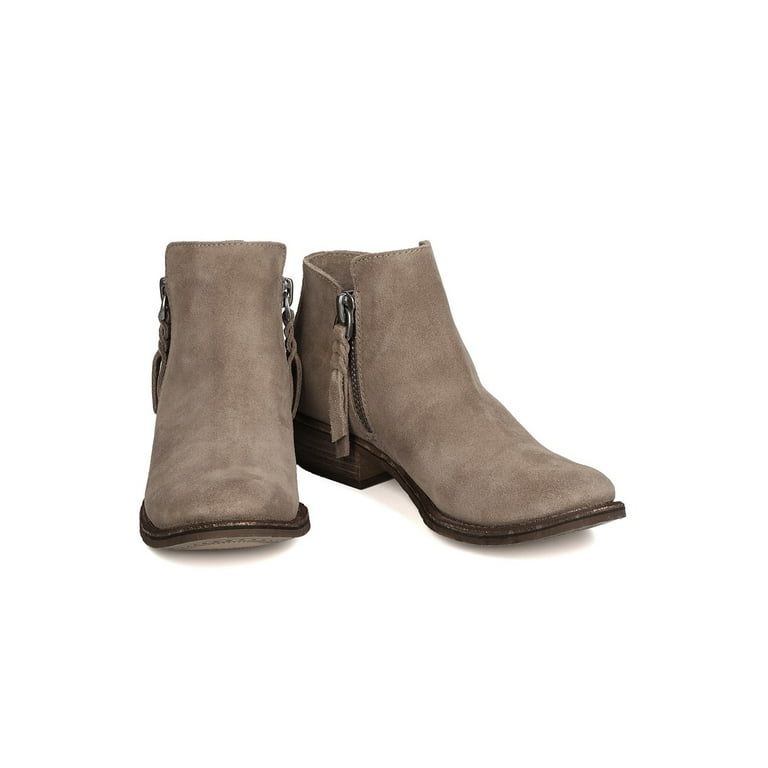New Women Dolce Vita Sutton Suede Dual Zipper Stacked Heel Ankle Bootie Walmart