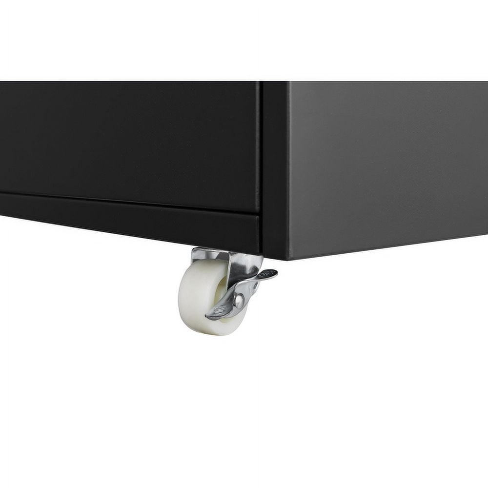 Mobile File Cabinets with 4 wheels, Office furniture Copier Cabinet black 2 door steel copier stand mobile pedestal file Printer Stand