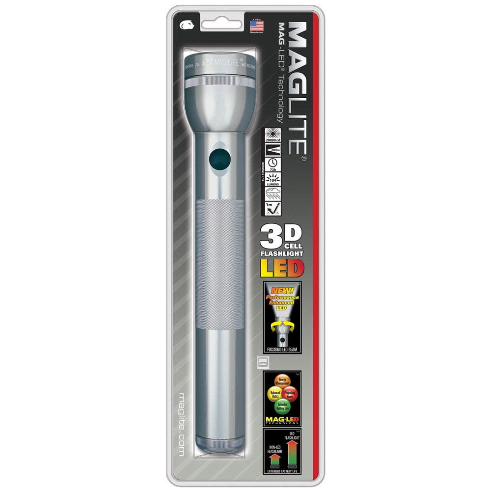 MagLite Ml300l LED 3 Cell D Flashlight Silver Unisex Adult for sale online 