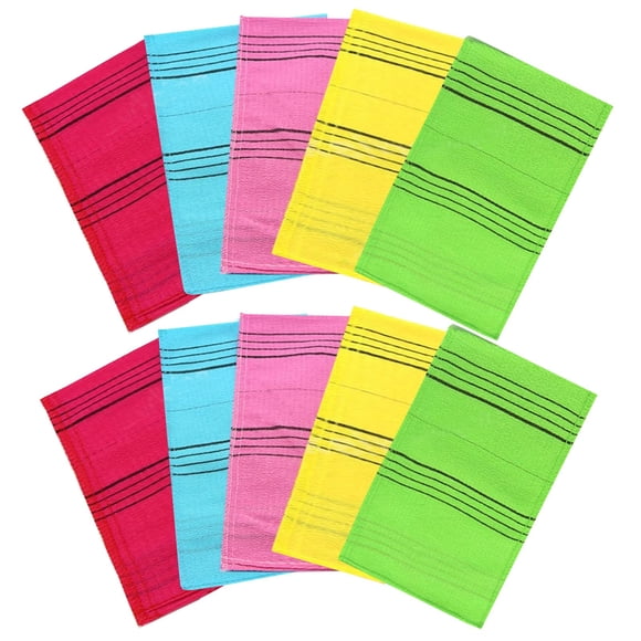 NOPIGO Manopla de baño exfoliante asiática coreana para eliminar la piel muerta. Exfoliante corporal. Guantes exfoliantes para exfoliación corporal (grande, 5 colores 10)