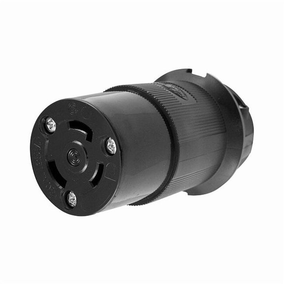 Hubbell Wiring Device-Kellems LckCon,Straight;30 A;Black,Nylon,L5-30R HBL2613BK