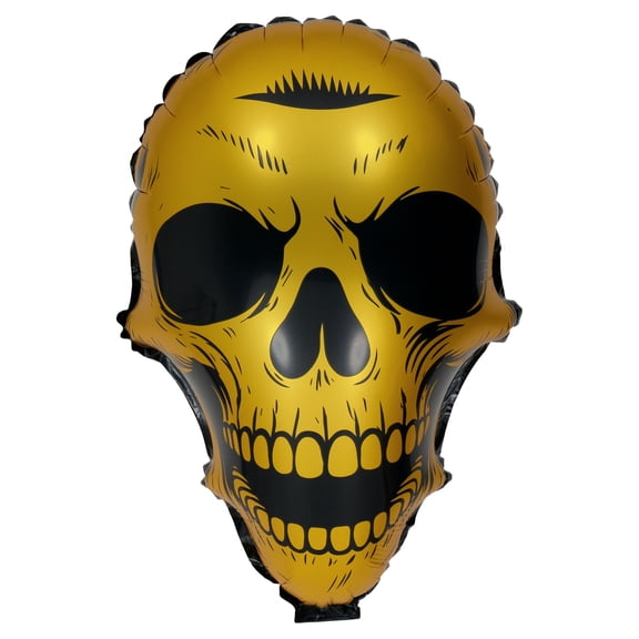 Vintage Skull Foil Balloon, Gold, 14.5", Halloween by Way To Celebrate