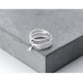 thumbnail image 3 of Silver ring, multi-tiered silver chain, shiny zirconia, 3 of 4