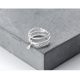 thumbnail image 3 of Silver ring, multi-tiered silver chain, shiny zirconia, 3 of 4