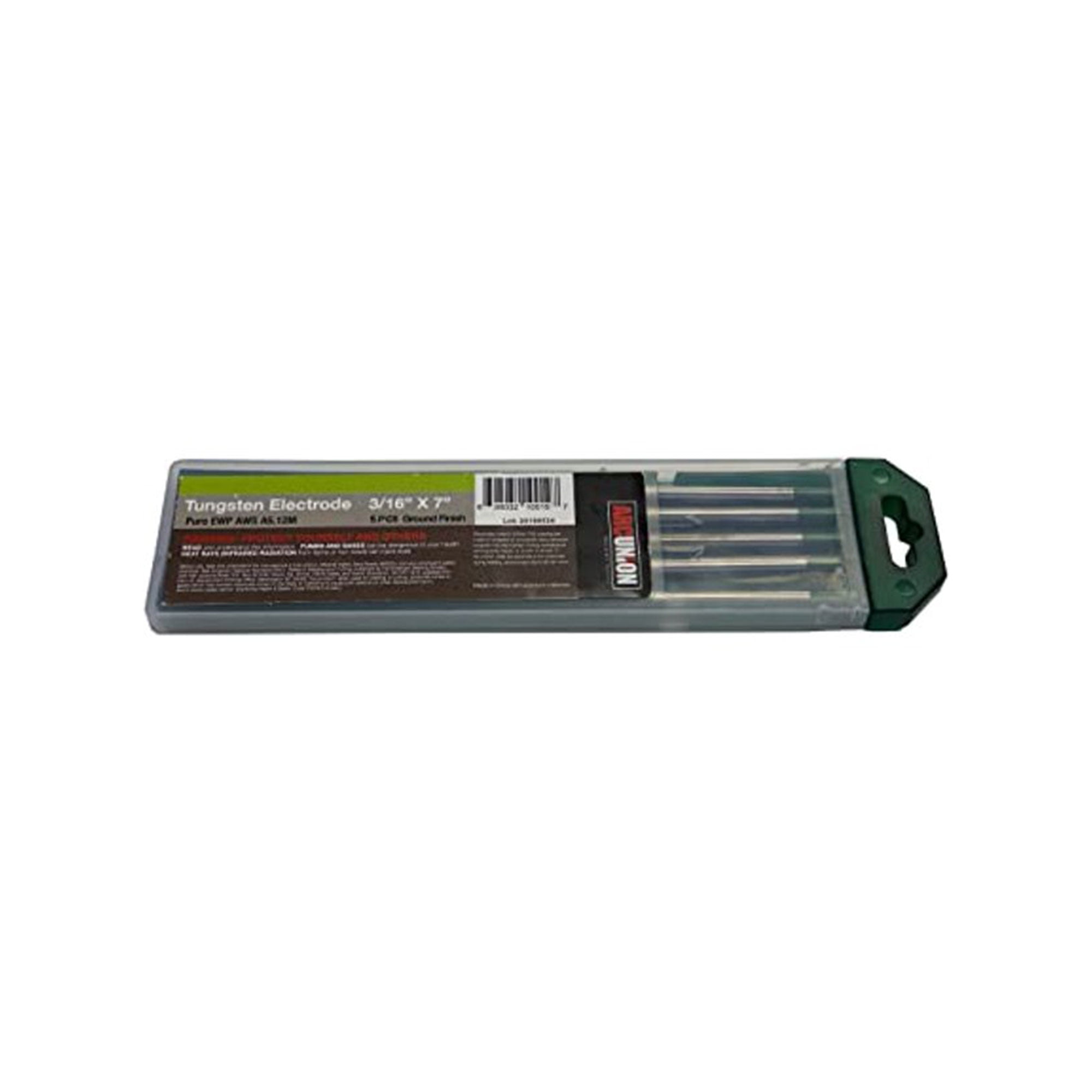 Arc Union TIG Welding Pure Tungsten Electrode, Green, (3/16” x 7”), 5
