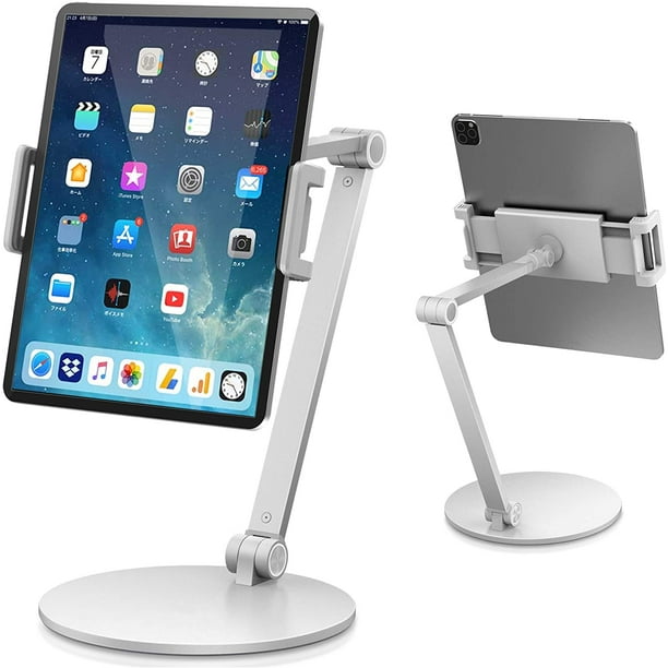 Support de Tablette Support iPad, Support de Kiosque à Bras Long Réglable  TeQable, Support iPad Pro Flexible et Rotatif à 360 Degrés, 
