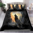 thumbnail image 3 of Personalized Estonia Bedding Set Wolf Howling At The Moon LT18, 3 of 7