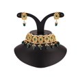 thumbnail image 3 of Efulgenz Indian Bridal Jewelry Set Crystal Jewelry Set for Women Green Bollywood Traditional Wedding Faux Pearl Kundan Beaded Choker Necklace Dangle Earrings Set for Women, 3 of 6