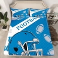 thumbnail image 2 of Manfei Football Sport Queen Sheet Sets,Rugby Helmet Flat Sheet,Blue White Queen Fitted Sheet For Boys Kids,Luxury Bedroom Decor,4pcs, 2 of 7