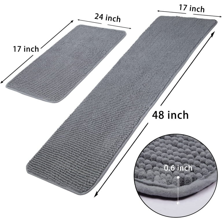 AGELMAT Kitchen Mat,2PCS Boho Kitchen Rug and Mats Memory Foam Comfort  Floor Mat, Non-Skid Area Rug Water & Oil Proof Throw Carpet for Kitchen  Laundry Sink Blue