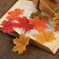 thumbnail image 2 of 200x Artificial Maple Leaves Autumn Fall Leaf Wedding Thanksgiving Party Decors, 2 of 7