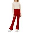 thumbnail image 3 of KAUOD Girls Flare Leggings Soft Stretchy Bell-Bottom Gym Footless Tights Kids Warm Plain High Waist Slim Stocking Leggings, 3 of 6