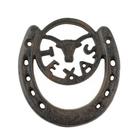 - Texas Longhorn Horseshoe TX Horse Shoe Sign Garage Man Cave Home Bar Wall Decor
