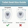 thumbnail image 5 of White Slow Close Elongated Toilet Seat Plastic No Slam Oval Toilet Seat w/No Slip White Bumpers 18"x13.5'' Renovator's Supply, 5 of 20