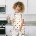 thumbnail image 4 of Yellow Brown Mushroom Small Flower White Pattern Kids Aprons for Girls and Boys,Adjustable Neck Strap Toddler Aprons for Kids Cooking Baking, 4 of 6