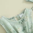 thumbnail image 6 of Bagilaanoe Newborn Baby Girl Summer Rompers Dress Floral Print Sleeveless Bodysuits + Headband 3M 6M 12M 18M 24M Infant Patchwork A-line Dresses, 6 of 8