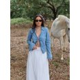 thumbnail image 2 of Top vaquero informal liso con cordones para mujer, Tops ajustados de manga larga con cuello vuelto para mujer, ropa de calle elegante para primavera y verano 2024, 2 of 5