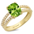 thumbnail image 7 of Solitaire with Accents Engagement Ring for Women - 3.48ct Natural Peridot in 14K Yellow Gold Promise Ring, 7 of 7