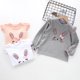 thumbnail image 2 of Gibobby Playeras Deportivas Camisetas de algodón con volantes de manga larga para niñas pequeñas con diseño de conejito （Gris， 3-4 Años), 2 of 5