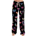 thumbnail image 5 of Youpwaven Valentine's Day Women's Heart Print Sleep Pajamas Pants - Soft Lounge Pants for Women, Drawstring Waist Loose Fit Nightwear for Romantic Evenings, 5 of 7