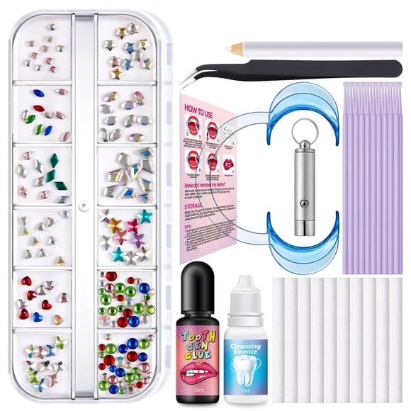 Tooth Gem Kit DIY Crystals Jewelry with Glue Tooth Ornaments Jewelry Teeth Decoration Tooth Tool