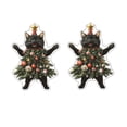 thumbnail image 2 of Fiudx Colgante de Árbol de Navidad, Diseño de Gato, Adorno Festivo, Decoración para Fiestas Navideñas, Regalo Multiusos, para Espejo Retrovisor, Tamaño 9 X 5 X 1 Cm, Juego de 2 Piezas., 2 of 5