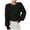 Black, variant on Hpapadks Sweaters for Women Trendy Casual Solid Color Crew Neck Threaded Pullover Knit Sweaters Womens Sweater Beige L