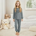 thumbnail image 2 of Byoo Toddler Girl Outfit Set Knitted Ribbed Solid Full Sleeve Shirt Pants 2 Piece Homewear Comfy Cozy Nightwear, 2 of 4