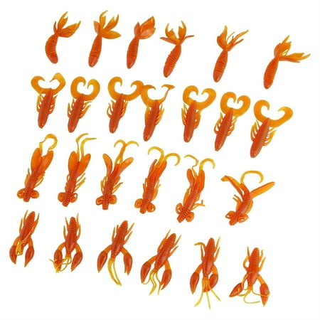 FloreceBien 25pcs Silicone Crawfish Worm Lure Bait For Carp Bass Fishing(Orange)