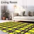 thumbnail image 2 of ODIKA 6'x9' Machine Washable Non-Slip Area Rug, Classic Tartan Plaid with Heritage Crosshatch Motifs High Traffic Rug with Pad, Yellow, 610713, 2 of 8
