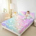 thumbnail image 4 of Feelyou Cute Unicorn Kids Queen Sheet Sets, Mystic Astrology Planet Flat Sheet, Dreamy Rainbow Printed Queen Fitted Sheet, Breathable Home Decor, 4-Piece, 4 of 7