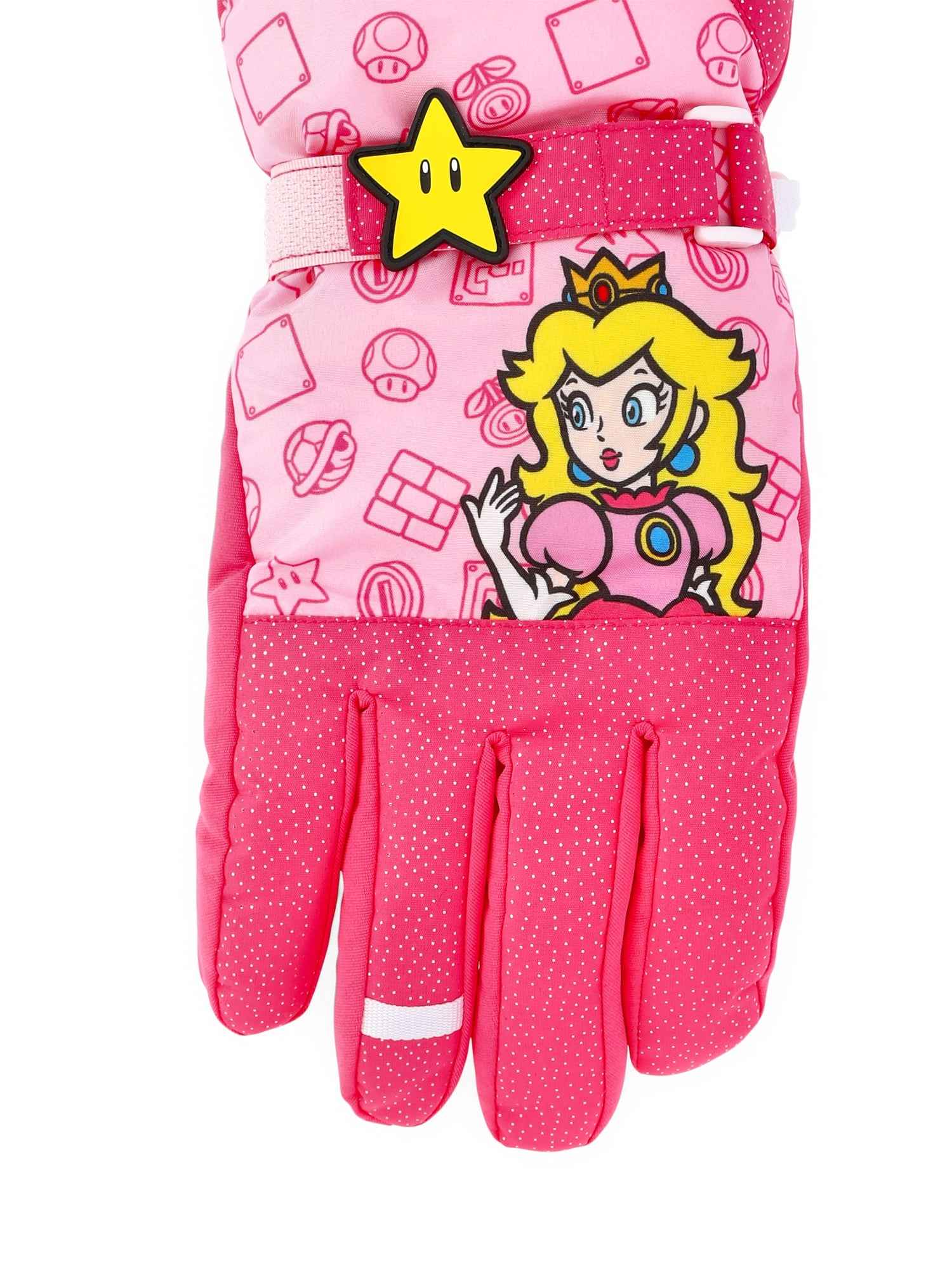 Super Mario Girls' Princess Peach Ski Gloves, Sizes S-XL - Walmart.com