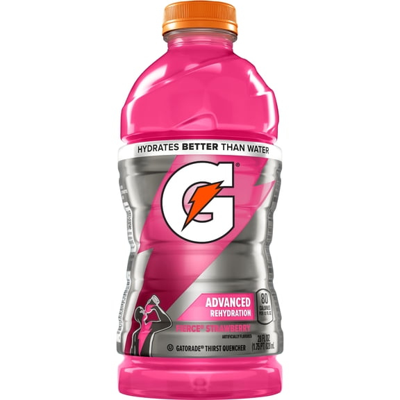 Gatorade Fierce Thirst Quencher Strawberry Sports Drink, 28 fl oz, 1 Count Bottle