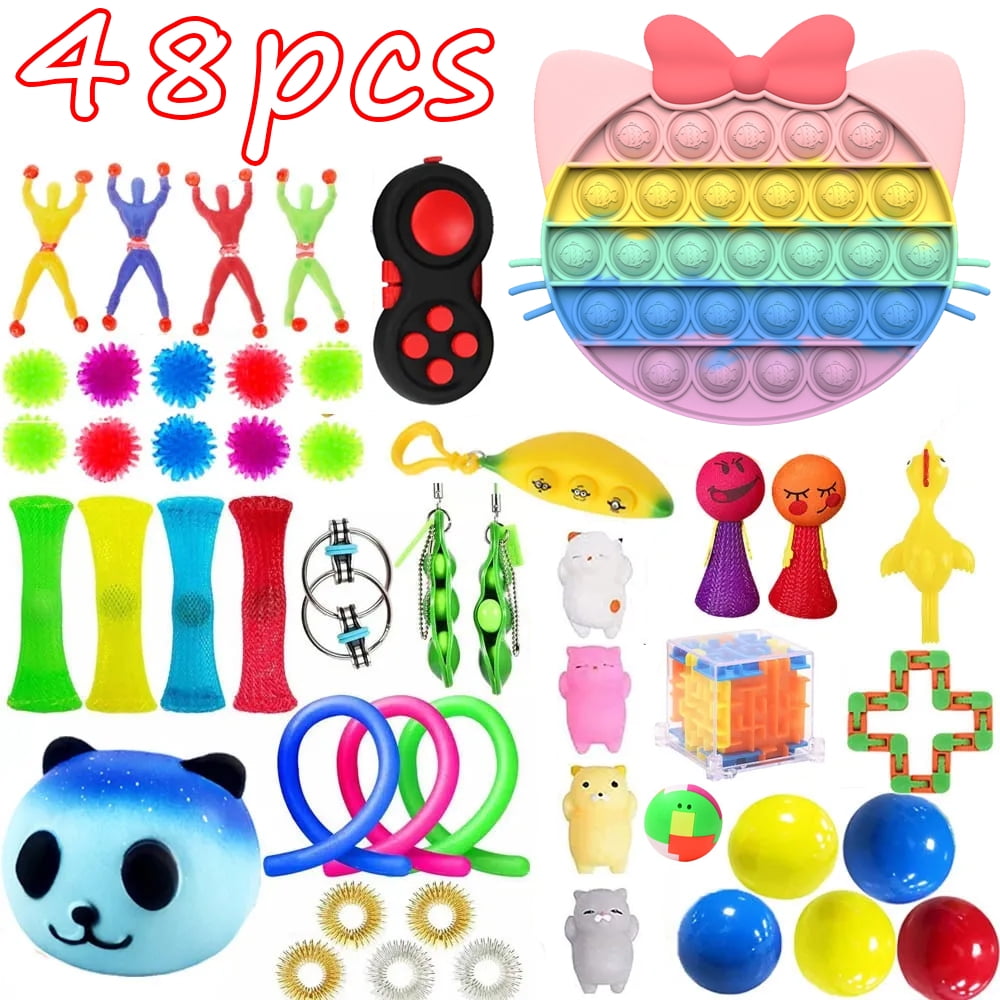 48Pack Fidget Toys Set Sensory Tools Bundle Stress Relief Hand Kids Adults Gifts 