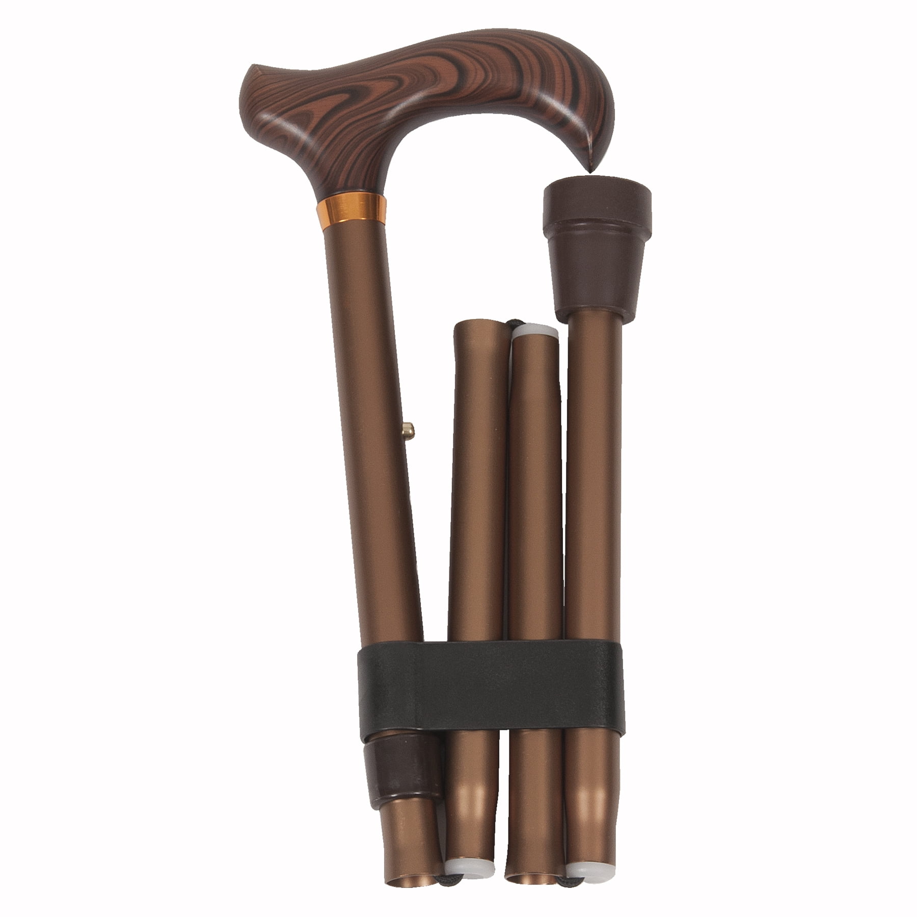 PCP Adjustable Folding Cane with Derby Handle, Bronze